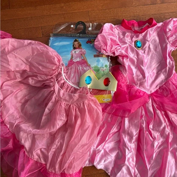 Mario Bros Princess Peach Girls Costume M 7-8 - Picture 2 of 5